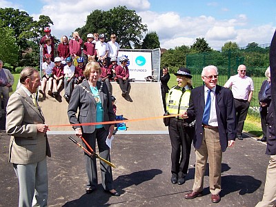 Gathering ready to cut the ribbon